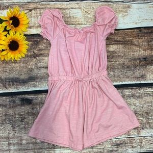Girls pink romper by Young Hearts is in like new condition. Size 5